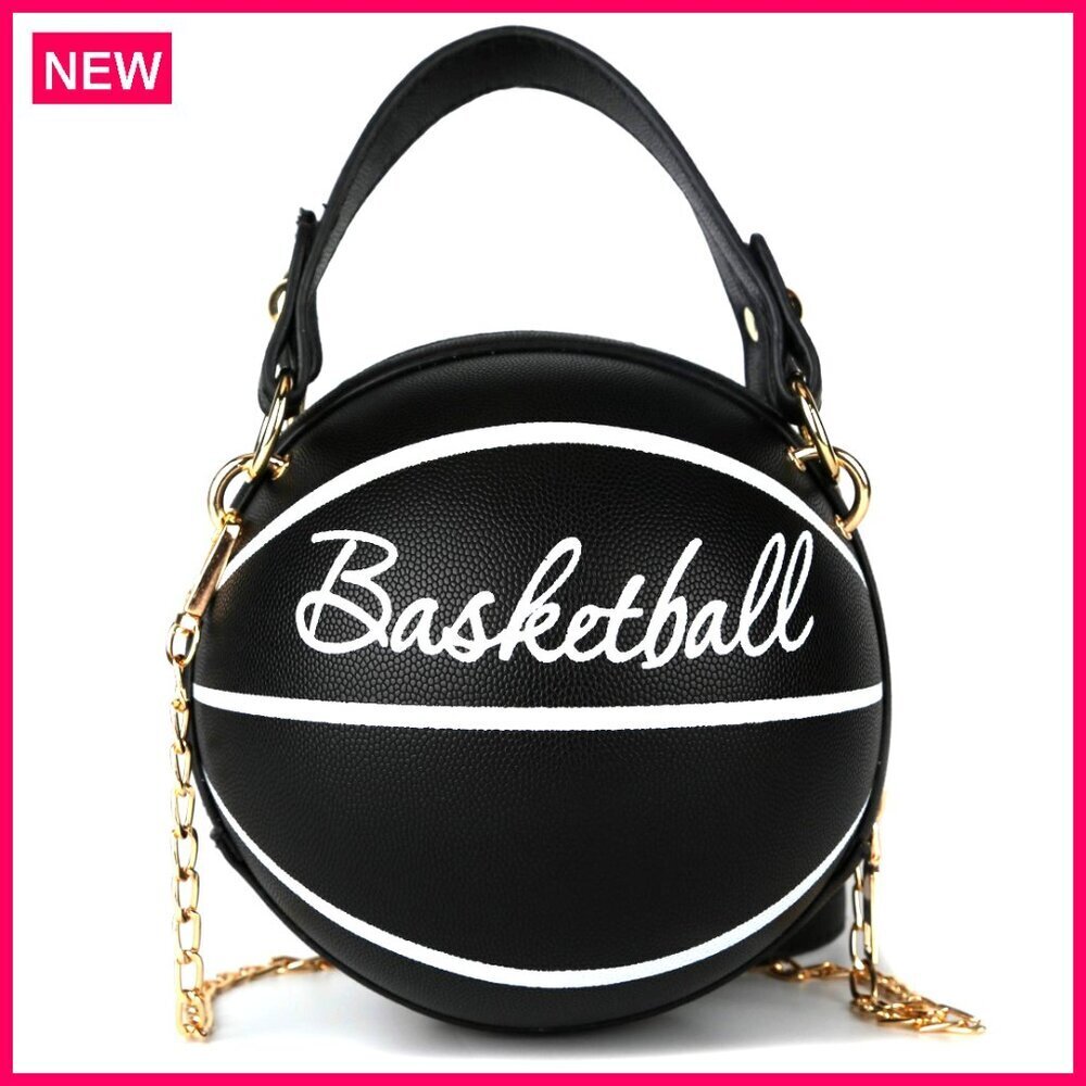 Basketball Shaped PU Shoulder Bag Crossbody Purse for Women Girls